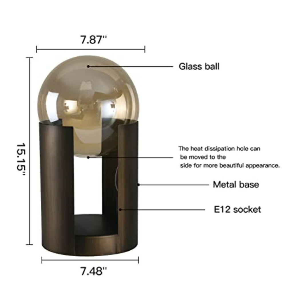 The Glavora Glass Globe Table Lamp