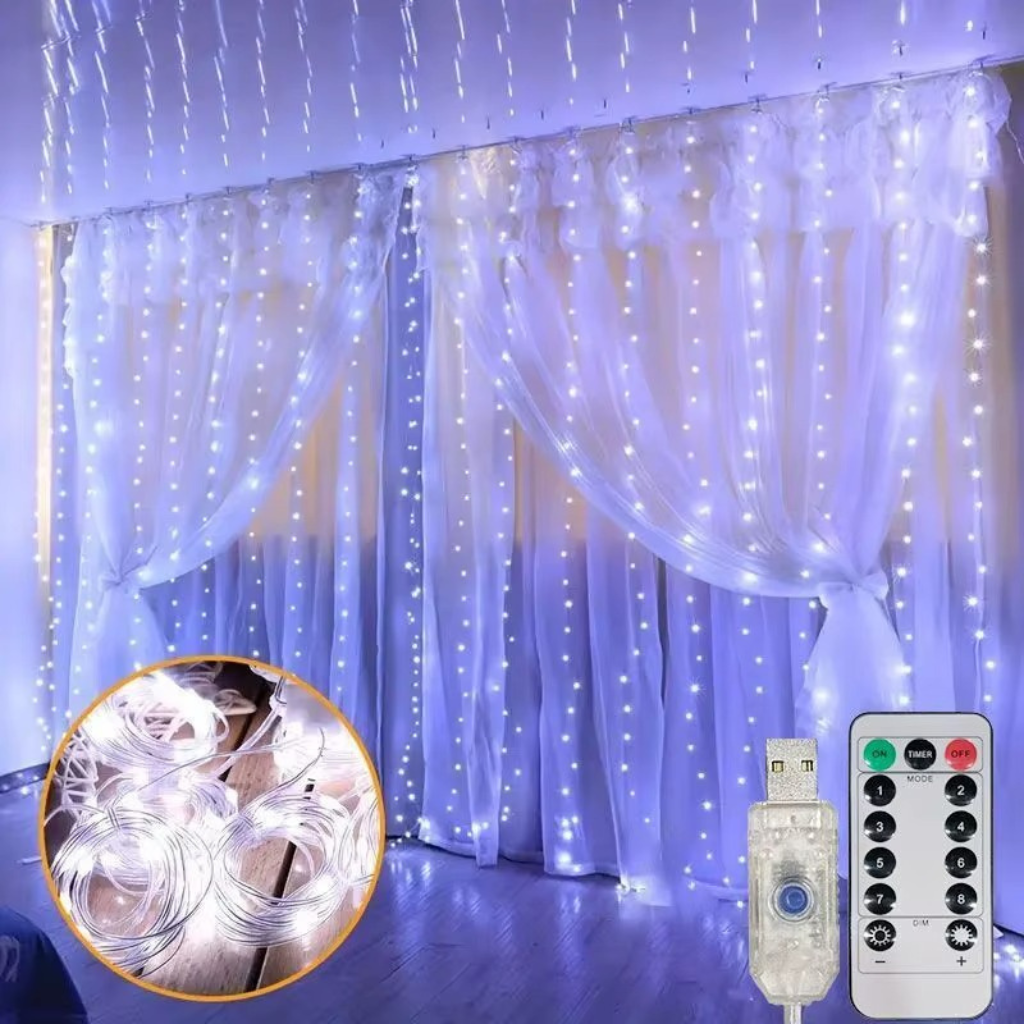 The Glowira USB LED Curtain String Lights