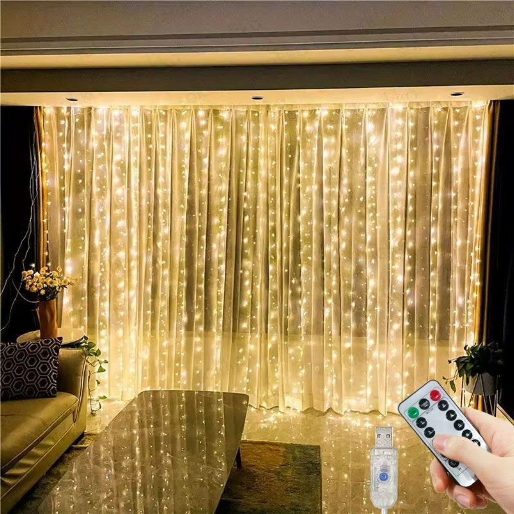 The Glowira USB LED Curtain String Lights