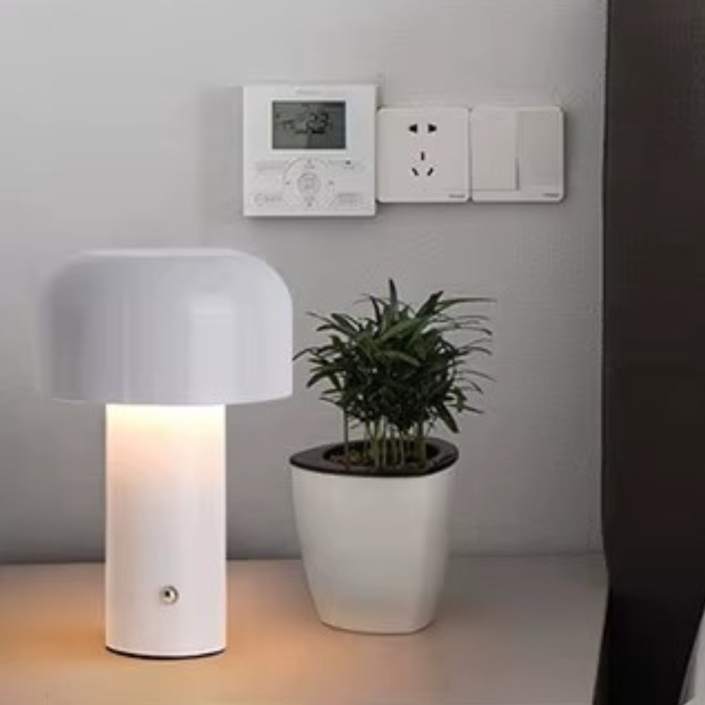 The Glowmori Rechargeable Mushroom Table Touch Lamp
