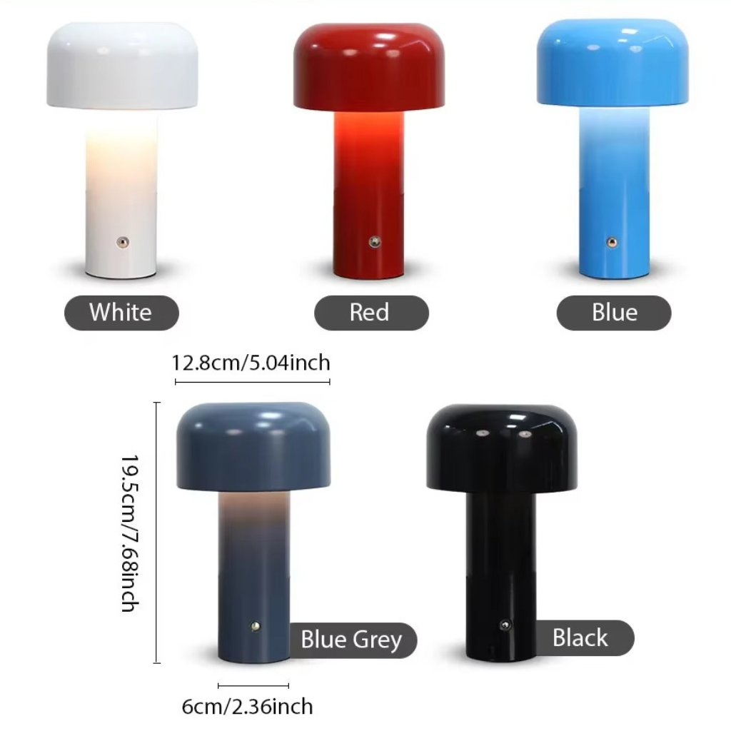 The Glowmori Rechargeable Mushroom Table Touch Lamp
