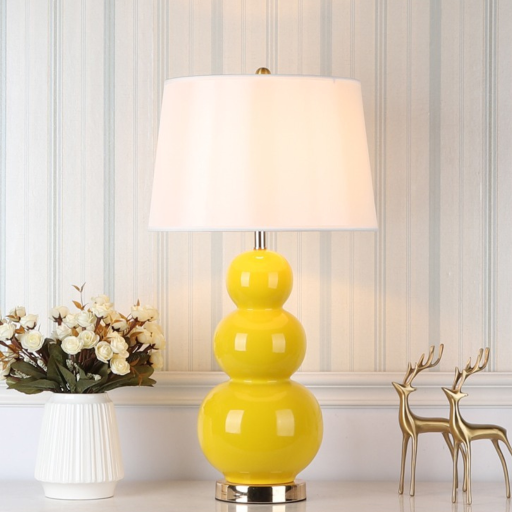 The Gourvelle European Styled Ceramic Gourd Table Lamp