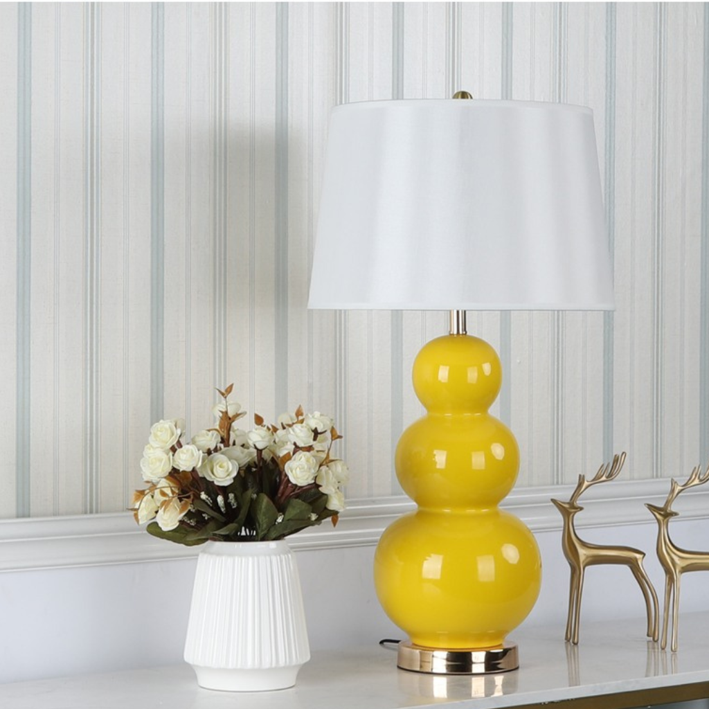 The Gourvelle European Styled Ceramic Gourd Table Lamp