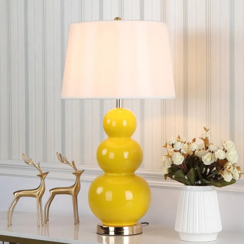 The Gourvelle European Styled Ceramic Gourd Table Lamp