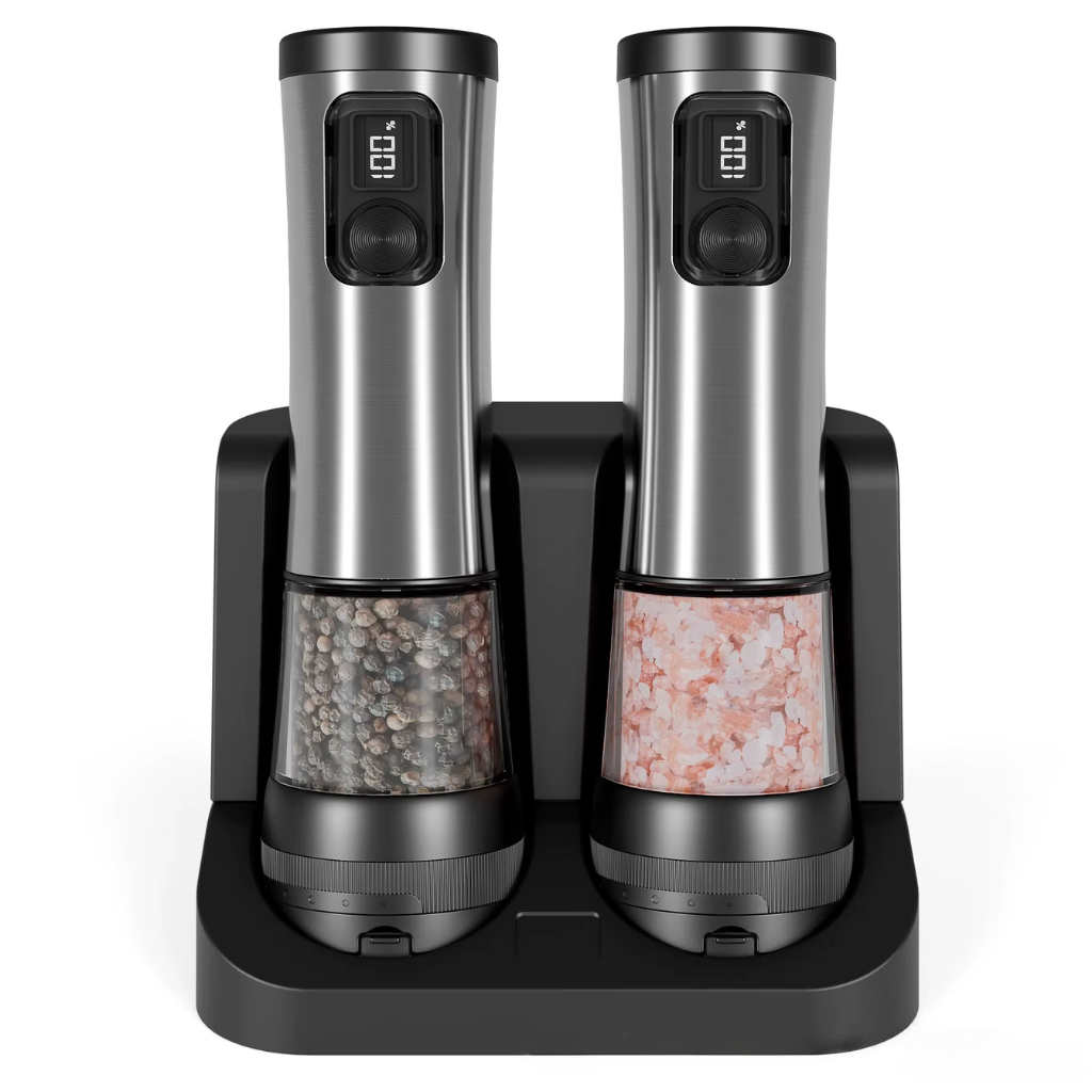 The Grindora Rechargeable Salt And Pepper Grinder Set