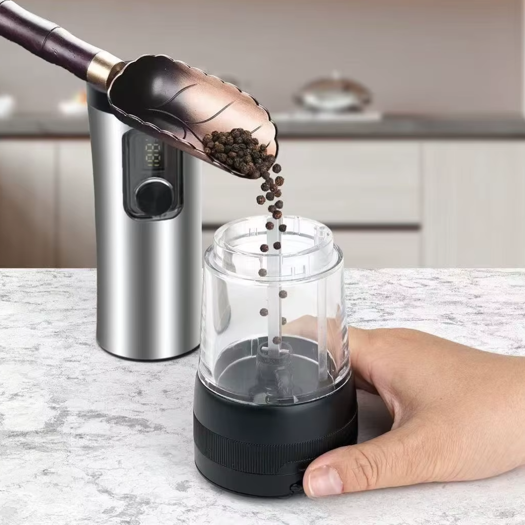 The Grindora Rechargeable Salt And Pepper Grinder Set