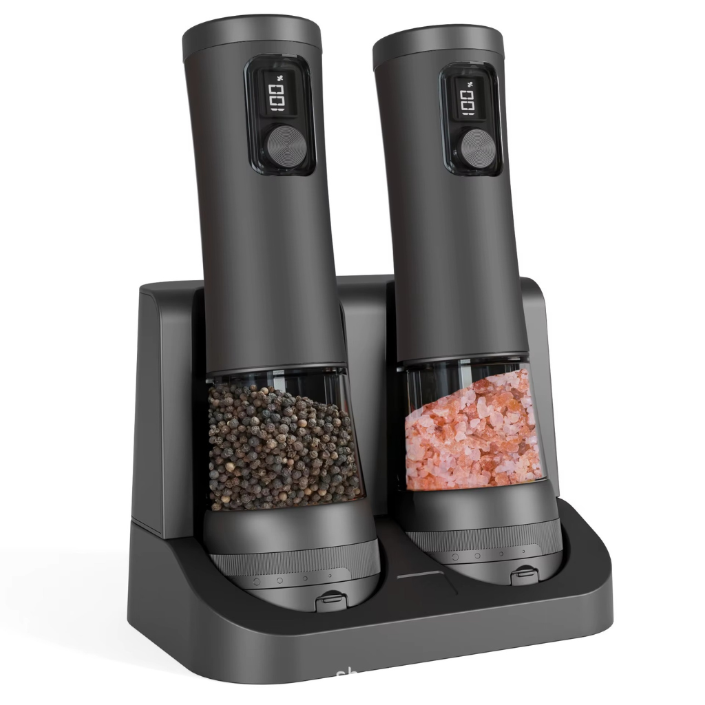 The Grindora Rechargeable Salt And Pepper Grinder Set