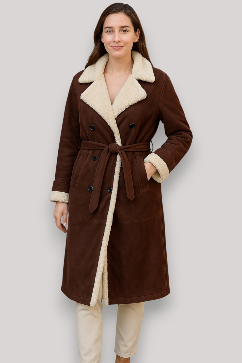 The Hadley Wool Coat Mid Length Belted Winter Overcoat