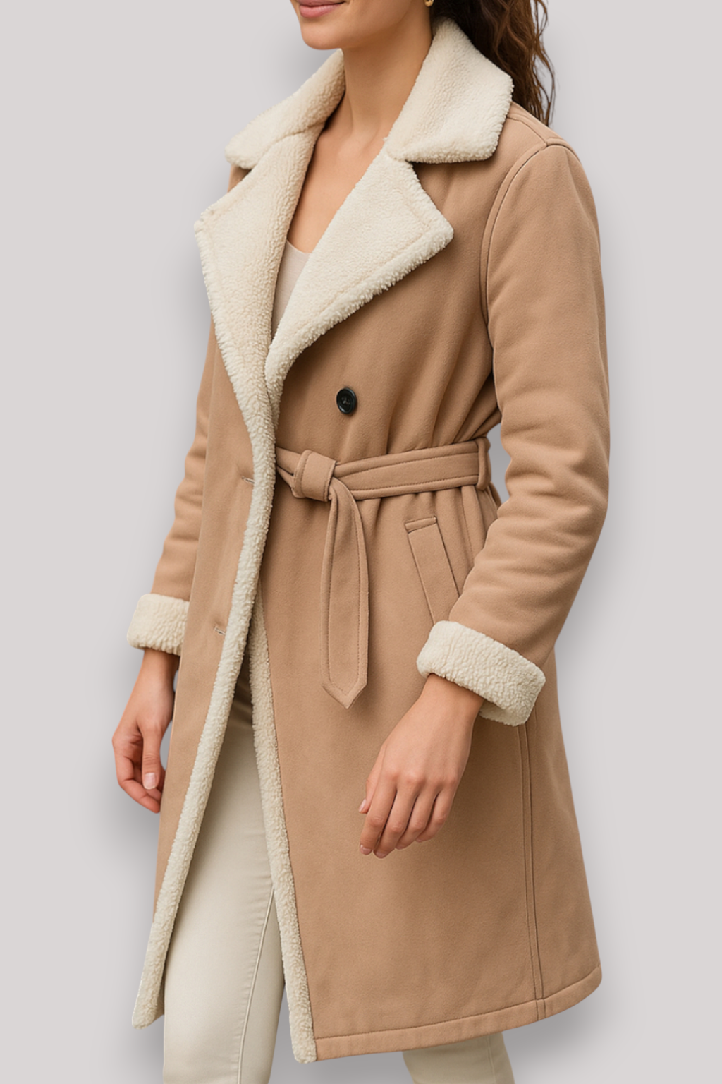 The Hadley Wool Coat Mid Length Belted Winter Overcoat