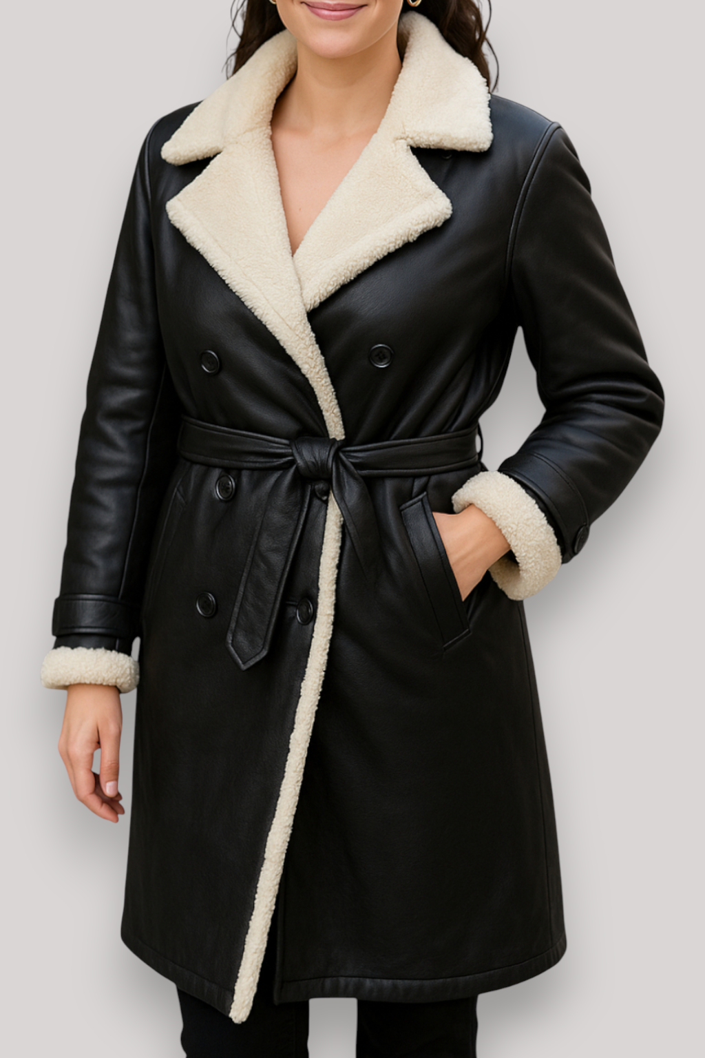 The Hadley Wool Coat Mid Length Belted Winter Overcoat