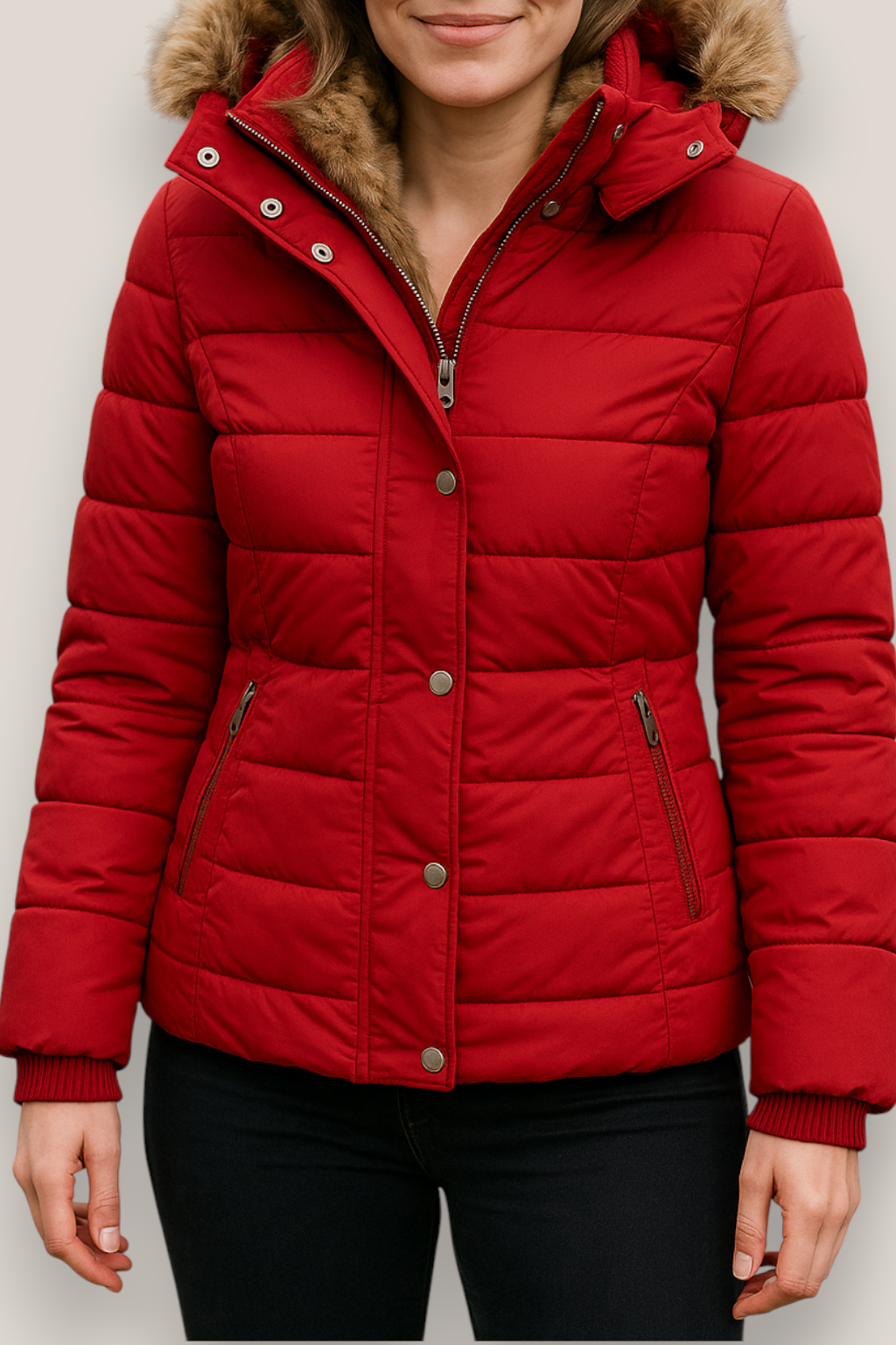 The Harlow Hooded Zip-Up Slim Fit Winter Jacket