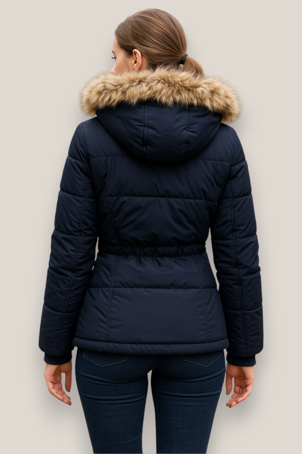 The Harlow Hooded Zip-Up Slim Fit Winter Jacket