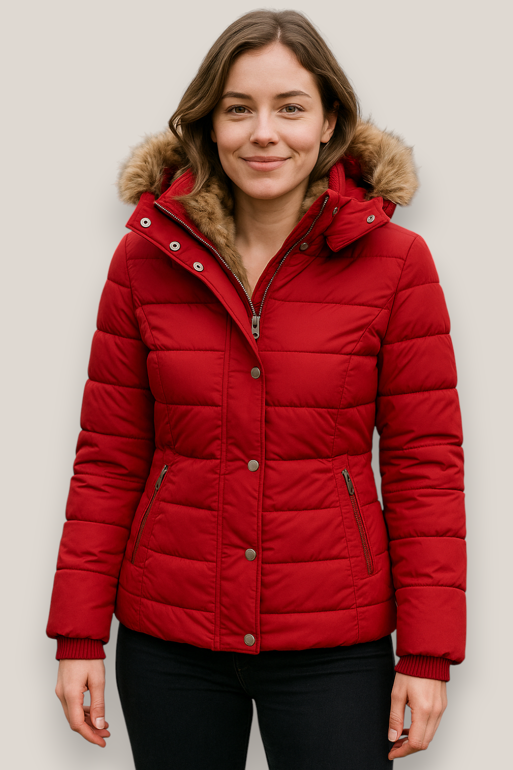 The Harlow Hooded Zip-Up Slim Fit Winter Jacket