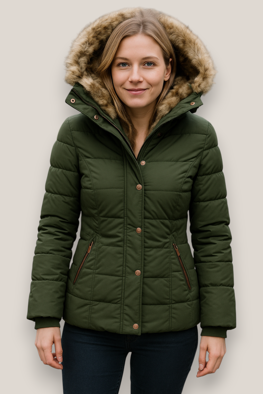 The Harlow Hooded Zip-Up Slim Fit Winter Jacket