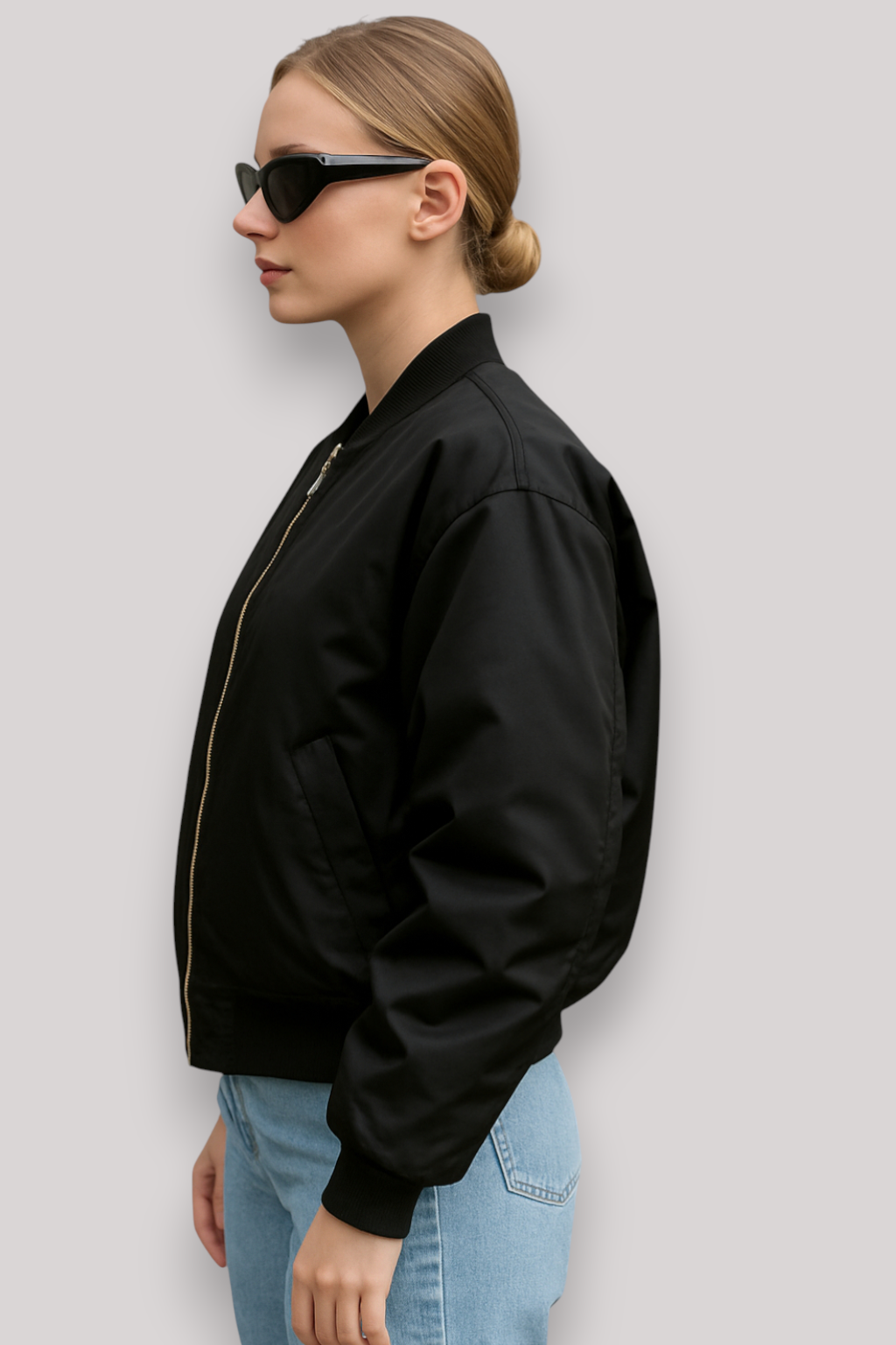 The Hawthorne Zip Up Bomber Jacket Long Sleeve Winter Outerwear