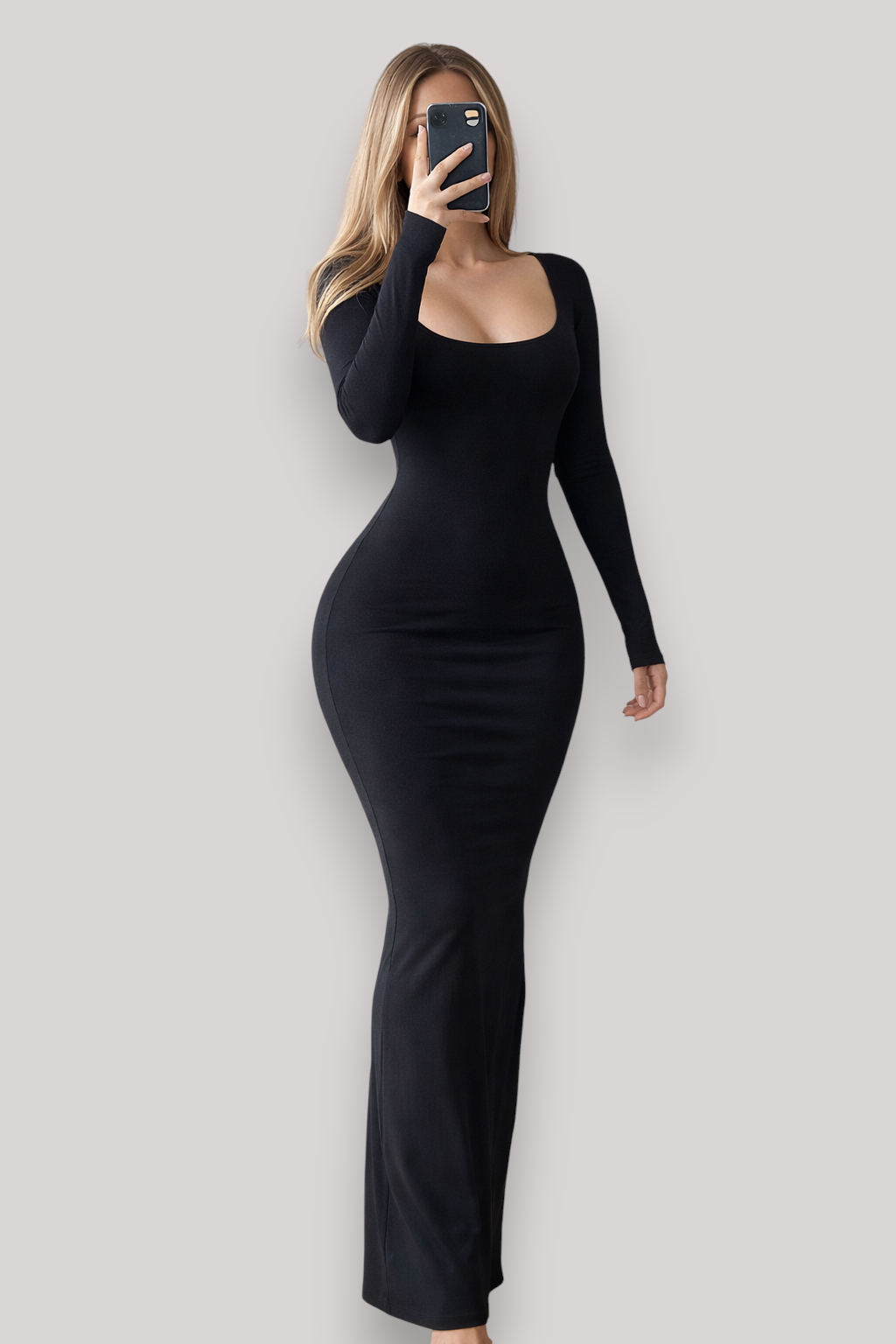 The Helene Women's Long Sleeve Bodycon Midi Dress