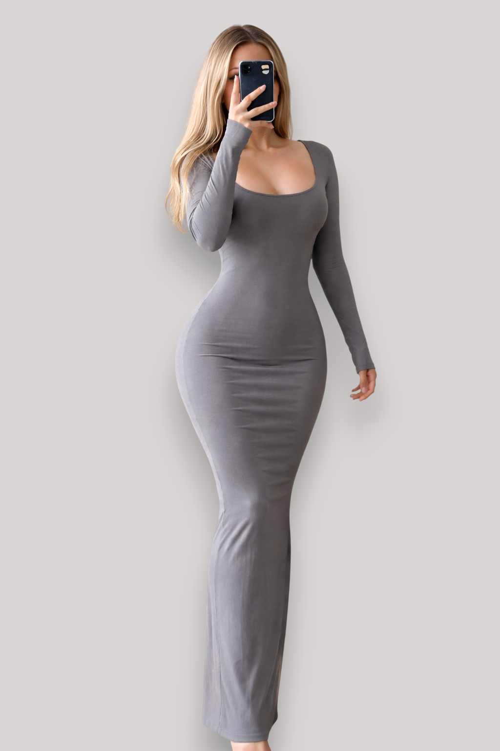 The Helene Women's Long Sleeve Bodycon Midi Dress