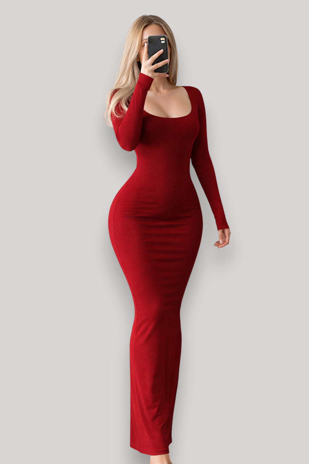 The Helene Women's Long Sleeve Bodycon Midi Dress