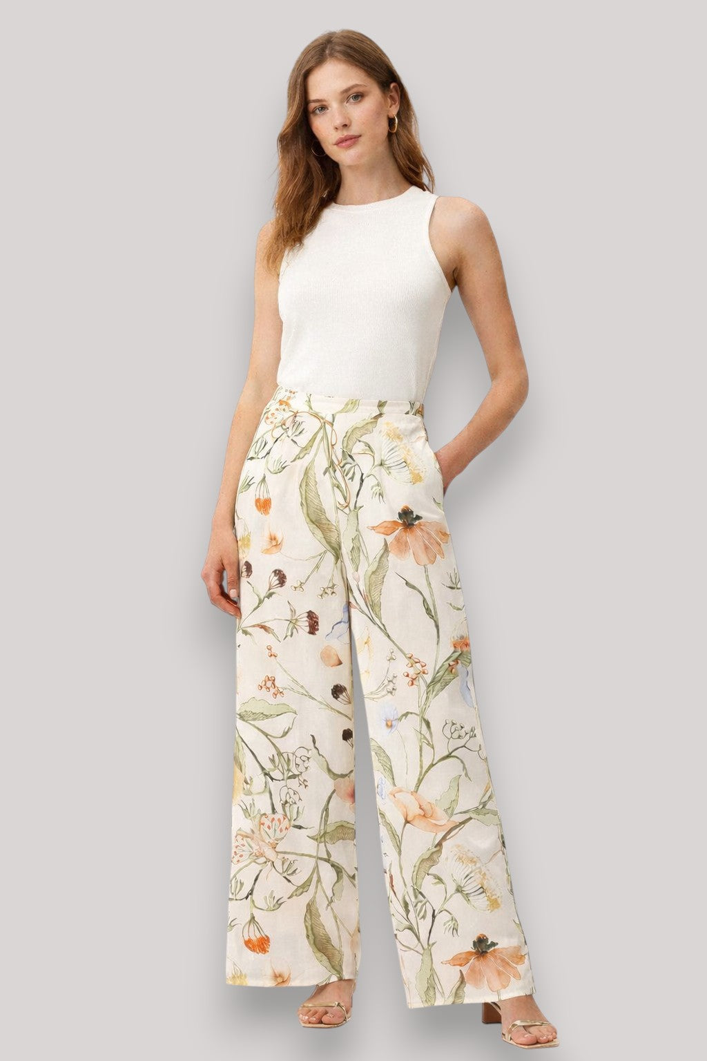 The Holly Women's Floral Wide Leg Trousers