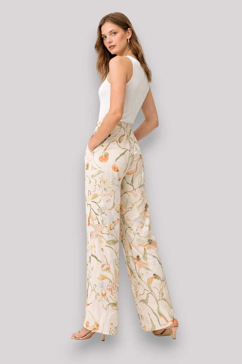 The Holly Women's Floral Wide Leg Trousers