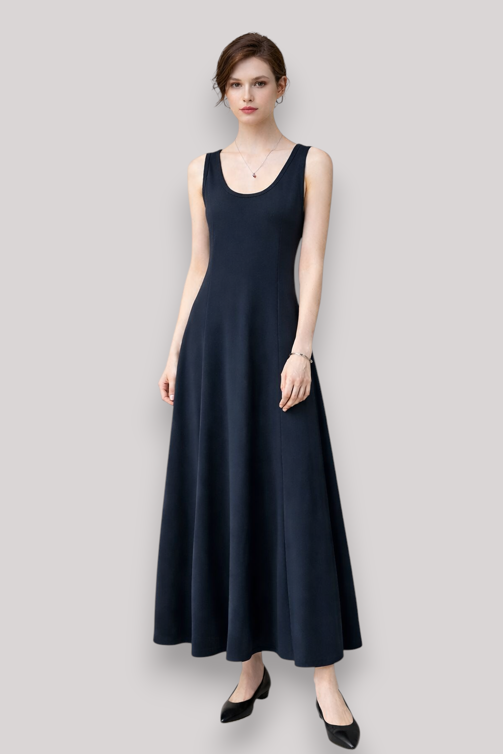 The Ingrid Women's U Neck Sleeveless Midi Dress