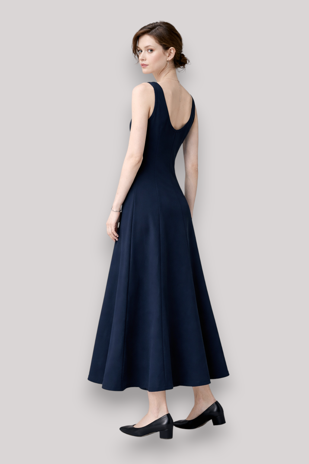 The Ingrid Women's U Neck Sleeveless Midi Dress