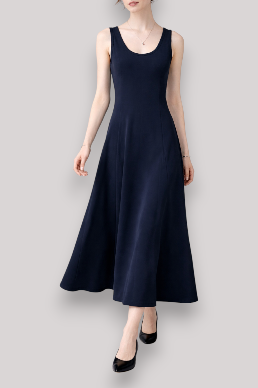 The Ingrid Women's U Neck Sleeveless Midi Dress