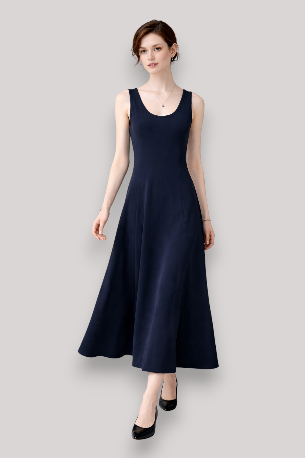 The Ingrid Women's U Neck Sleeveless Midi Dress