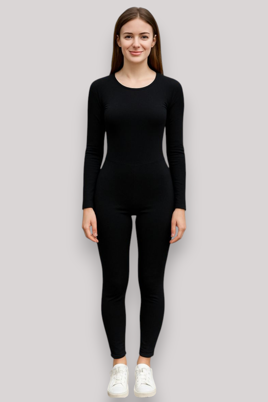 The Iris Long Sleeve Jumpsuit Unitard Scoop Neck Yoga Fitness Set