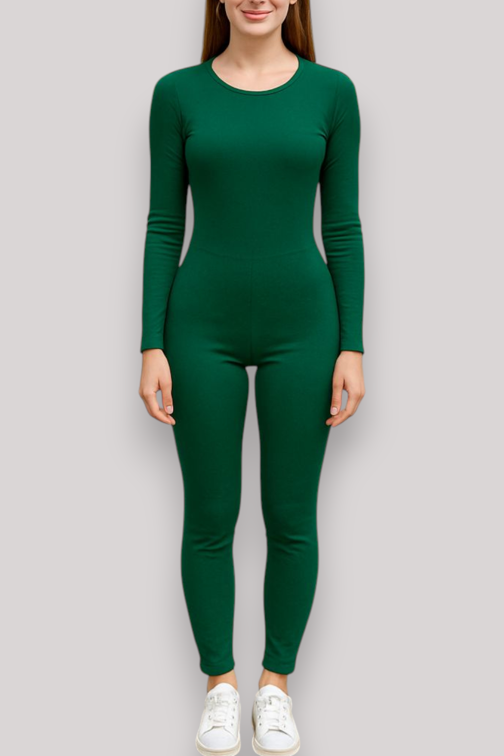 The Iris Long Sleeve Jumpsuit Unitard Scoop Neck Yoga Fitness Set