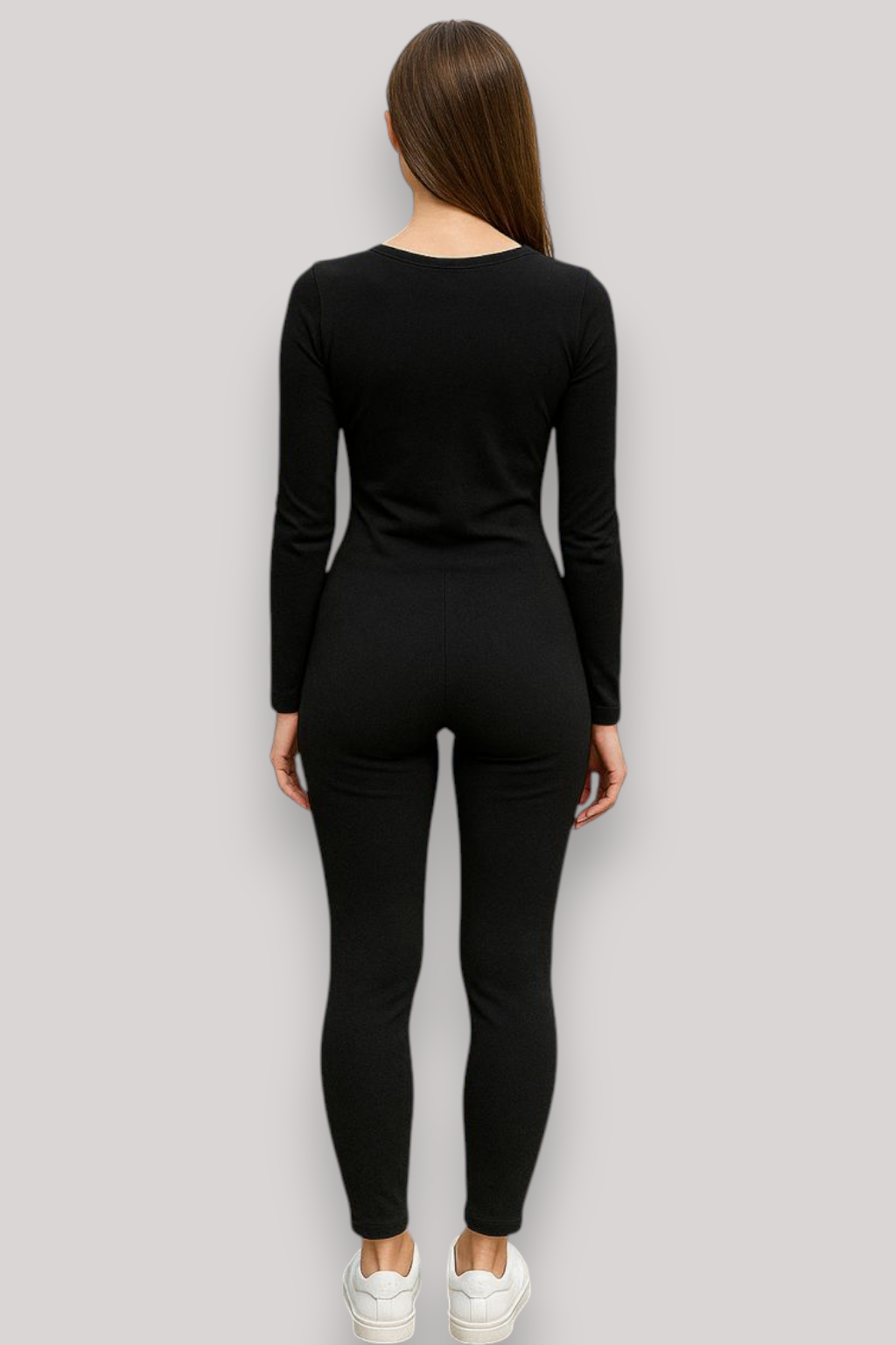 The Iris Long Sleeve Jumpsuit Unitard Scoop Neck Yoga Fitness Set