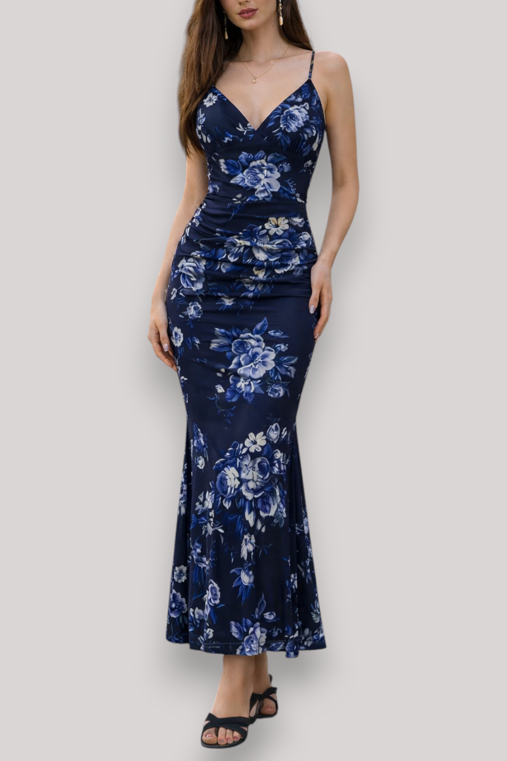 The Isabella Women's Maxi Dress Sleeveless Floral Backless Bodycon