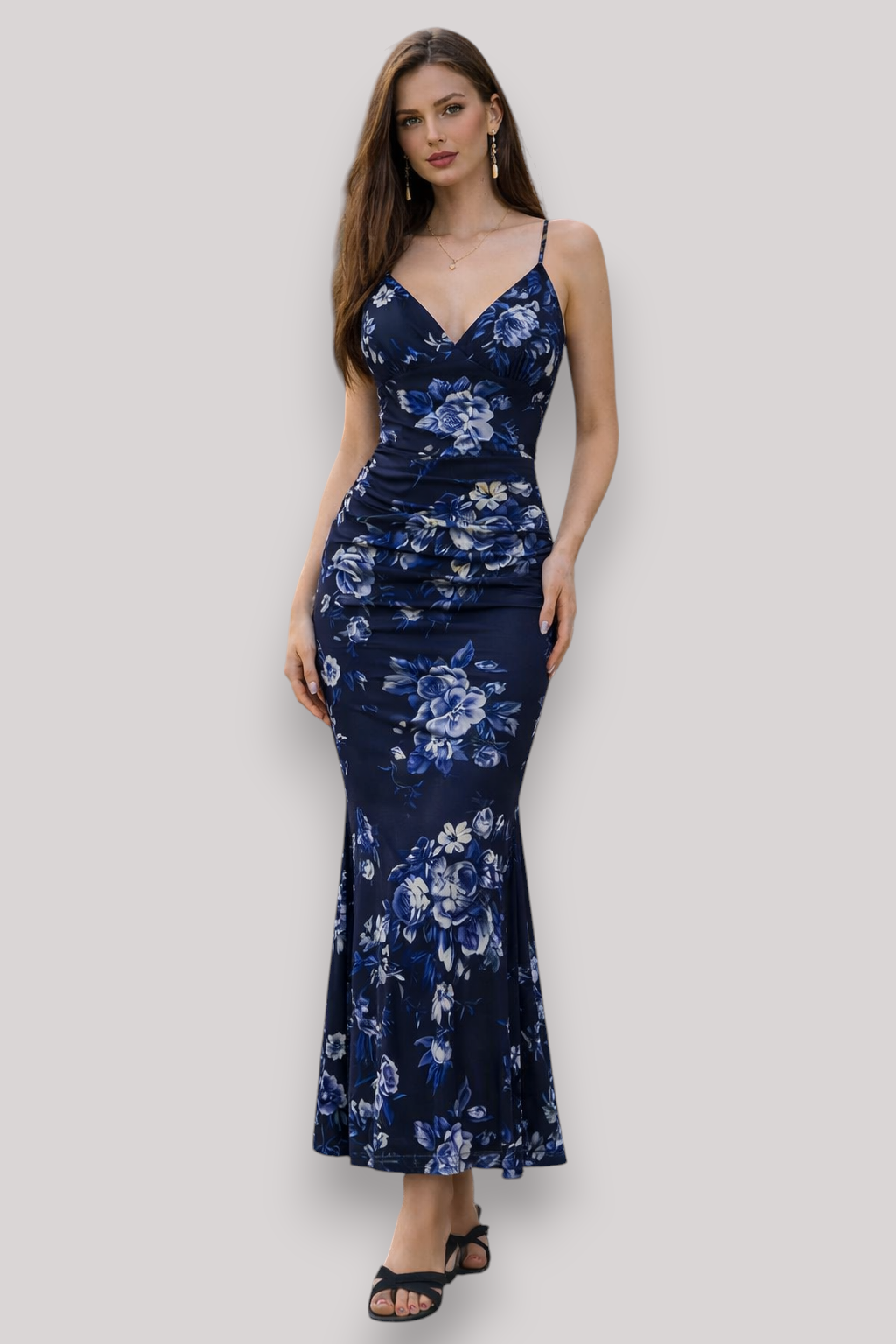The Isabella Women's Maxi Dress Sleeveless Floral Backless Bodycon