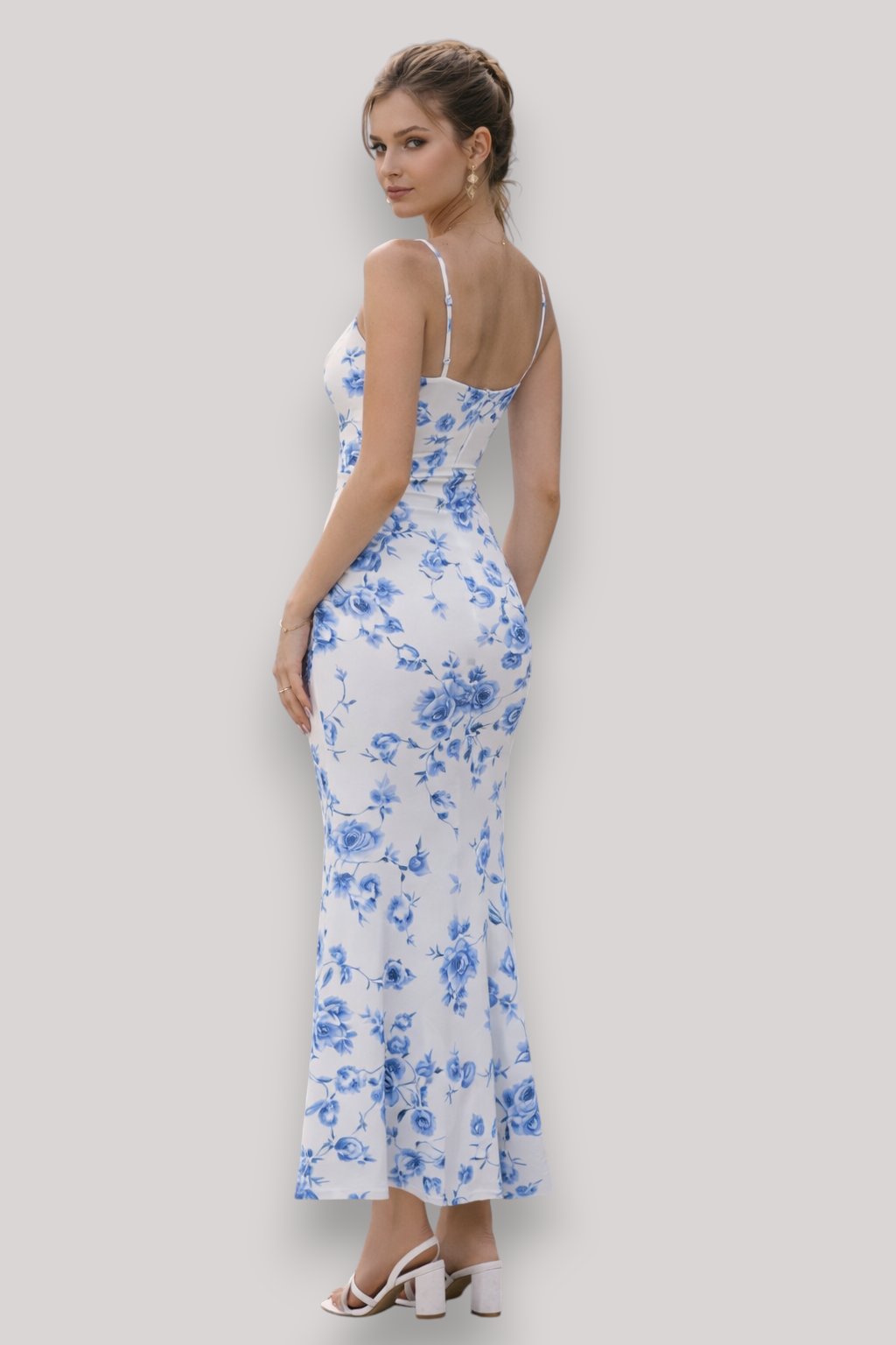 The Isabella Women's Maxi Dress Sleeveless Floral Backless Bodycon