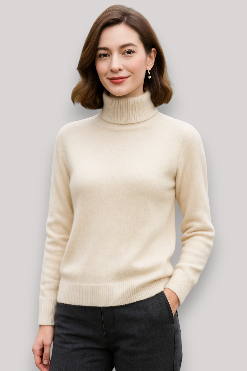 The Isobel Wool Jumper High Neck Knit Winter Top