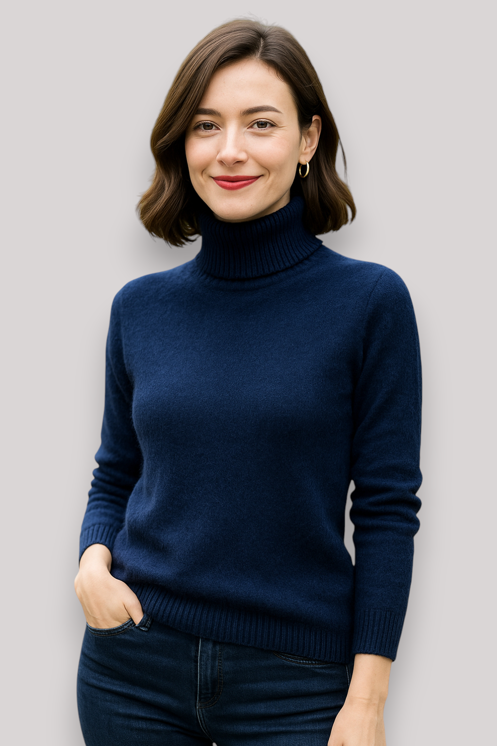 The Isobel Wool Jumper High Neck Knit Winter Top