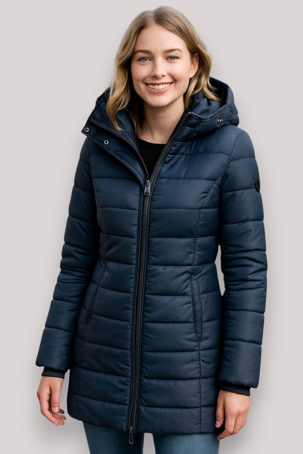 The Kinsley Slim Fit Padded Winter Coat Mid Length Jacket