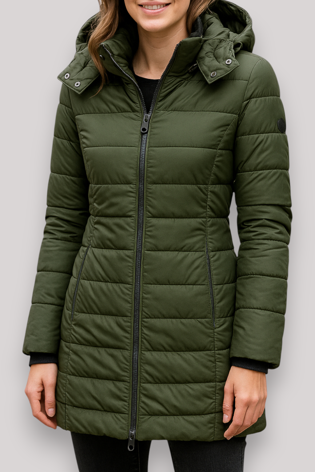 The Kinsley Slim Fit Padded Winter Coat Mid Length Jacket