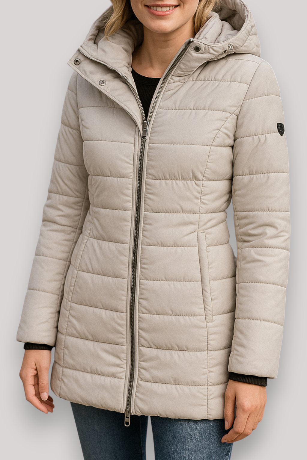 The Kinsley Slim Fit Padded Winter Coat Mid Length Jacket