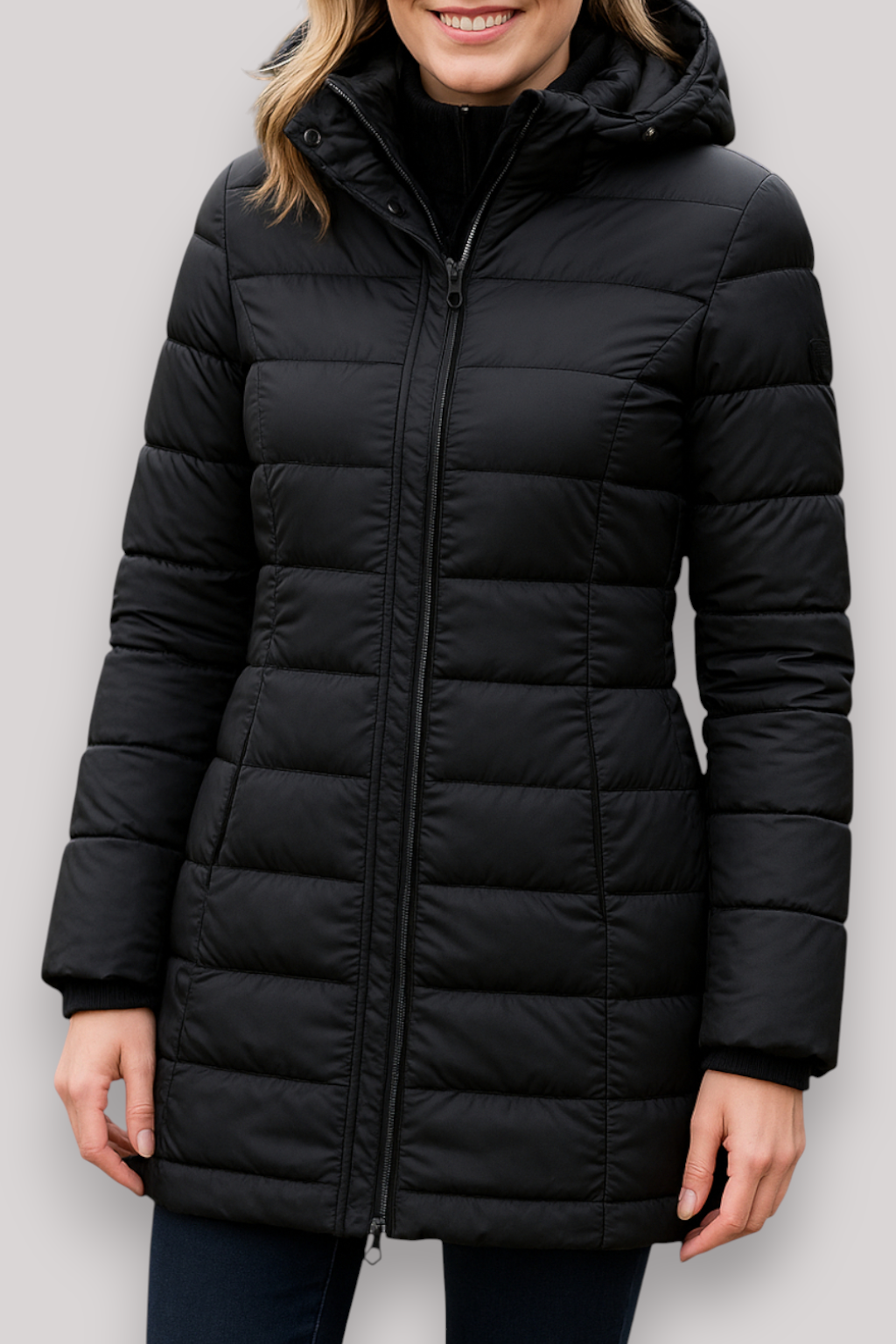The Kinsley Slim Fit Padded Winter Coat Mid Length Jacket