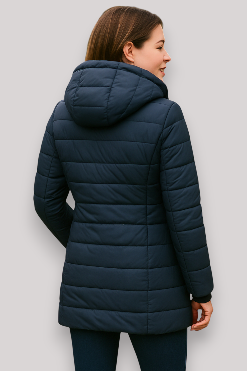 The Kinsley Slim Fit Padded Winter Coat Mid Length Jacket