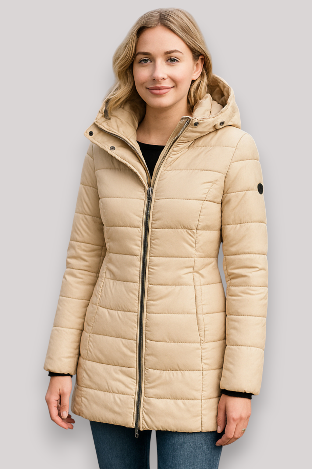 The Kinsley Slim Fit Padded Winter Coat Mid Length Jacket