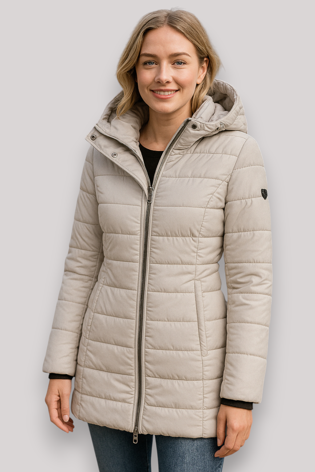 The Kinsley Slim Fit Padded Winter Coat Mid Length Jacket