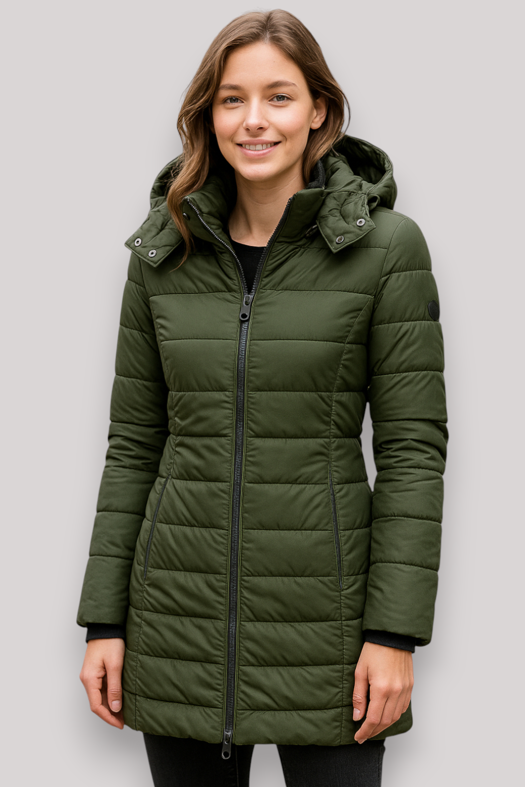 The Kinsley Slim Fit Padded Winter Coat Mid Length Jacket