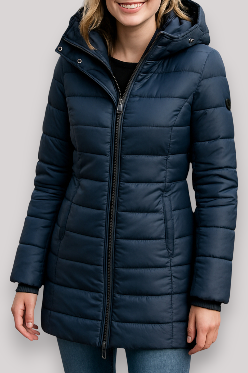 The Kinsley Slim Fit Padded Winter Coat Mid Length Jacket