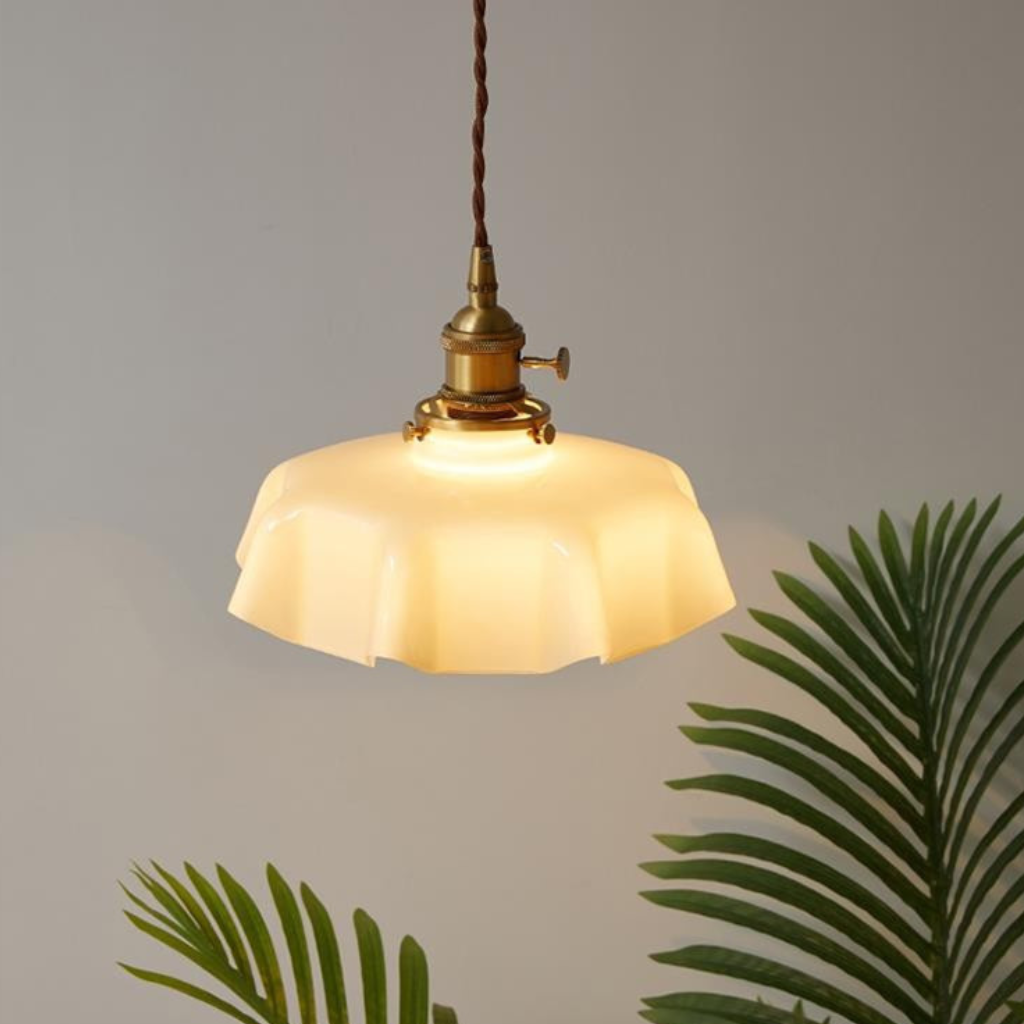 The Kiyora Japanese Style Glass Pendant Light