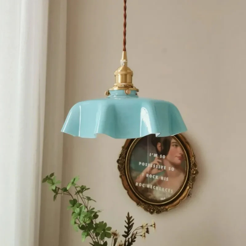 The Kiyora Japanese Style Glass Pendant Light