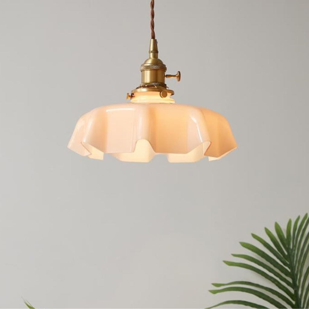 The Kiyora Japanese Style Glass Pendant Light