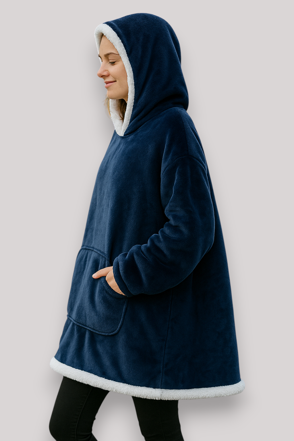 The Larkspur Oversized Hoodie Dress Fleece Check Pattern Jumper