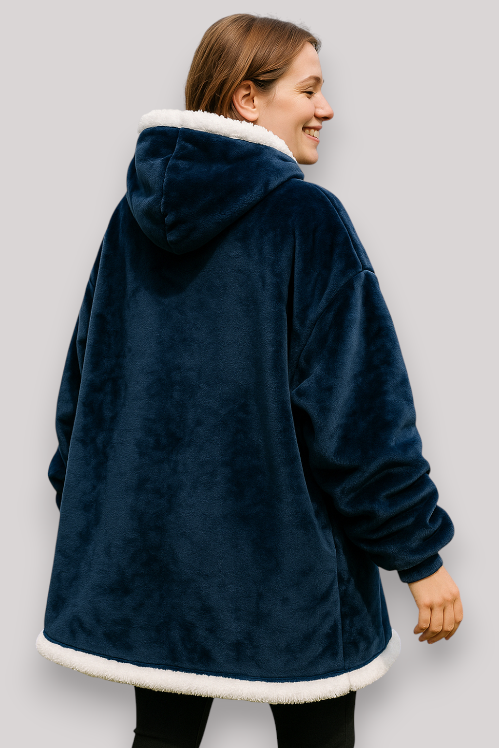 The Larkspur Oversized Hoodie Dress Fleece Check Pattern Jumper
